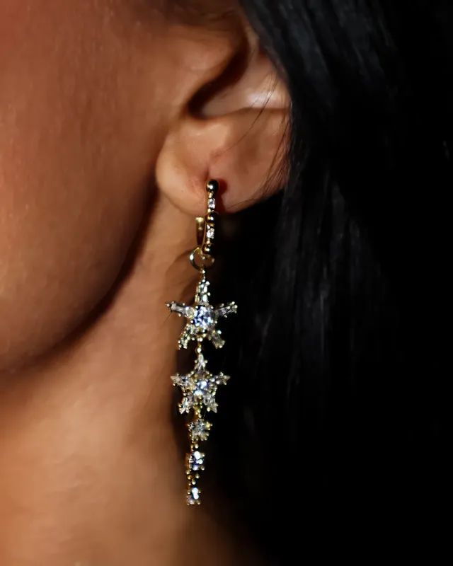 IOAKU Starlumen Crystal hoops gull 6 cm krystall