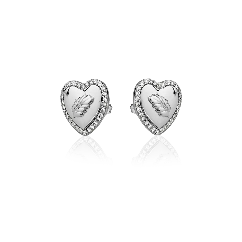 IOAKU Heart of Mistletoe stud øredobber gull misteltein