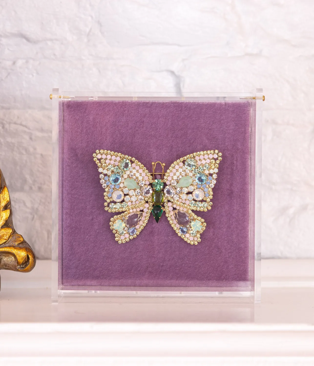 Loren Hope Butterfly Large Brosje Chrysolite Opal unik