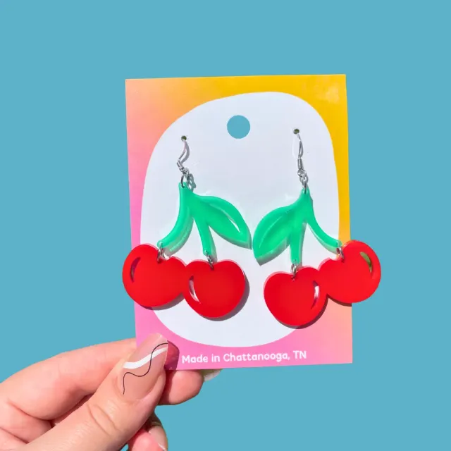 MiniKitty Cherry øredobber kirsebær hypoallergene