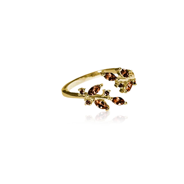 IOAKU Multi Wing ring rød justerbar messing