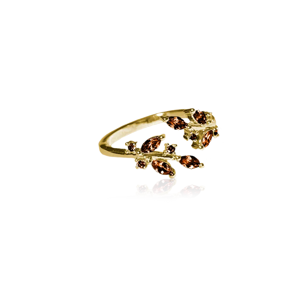 IOAKU Multi Wing ring rød justerbar messing