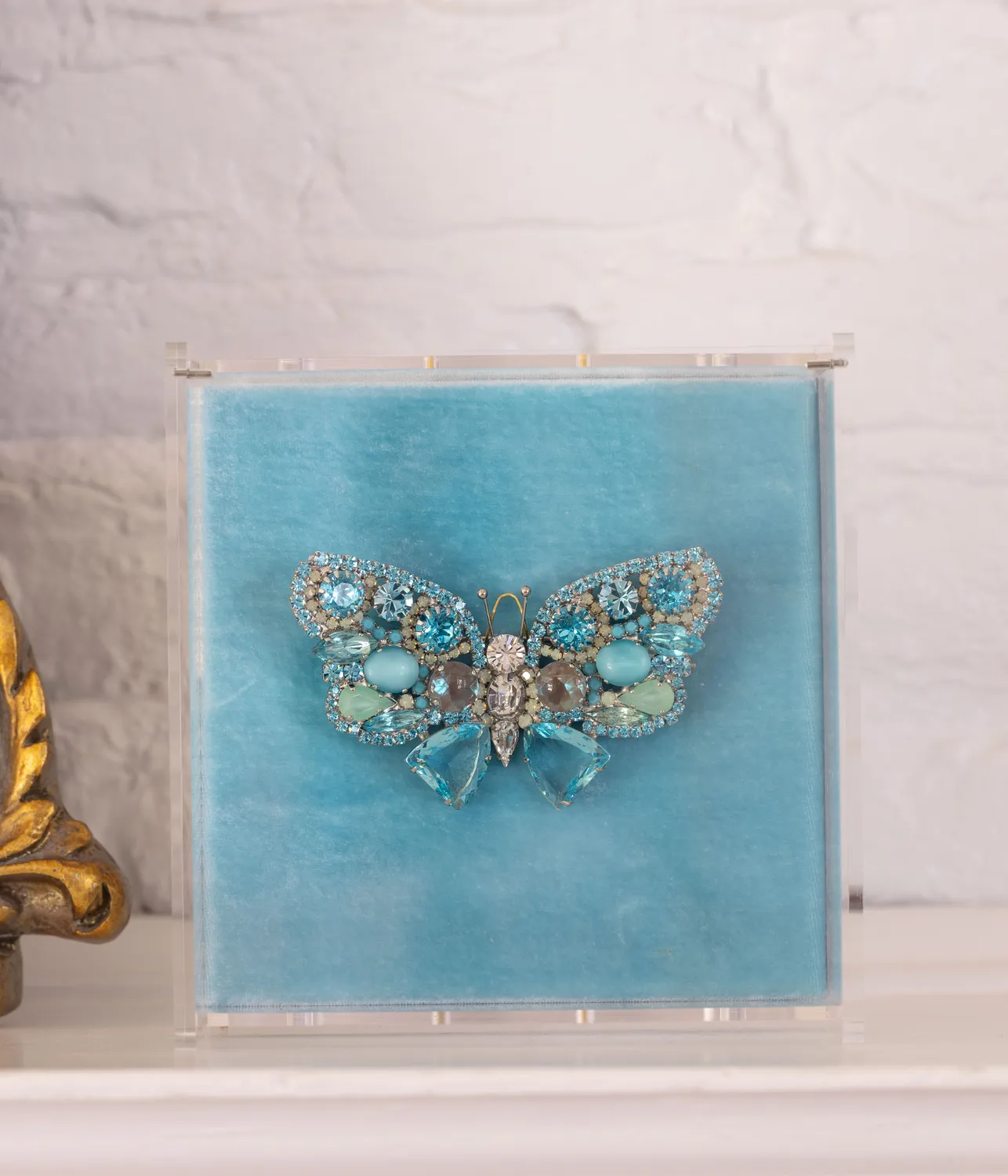 Loren Hope Large Butterfly brosje Aqua sølv unik