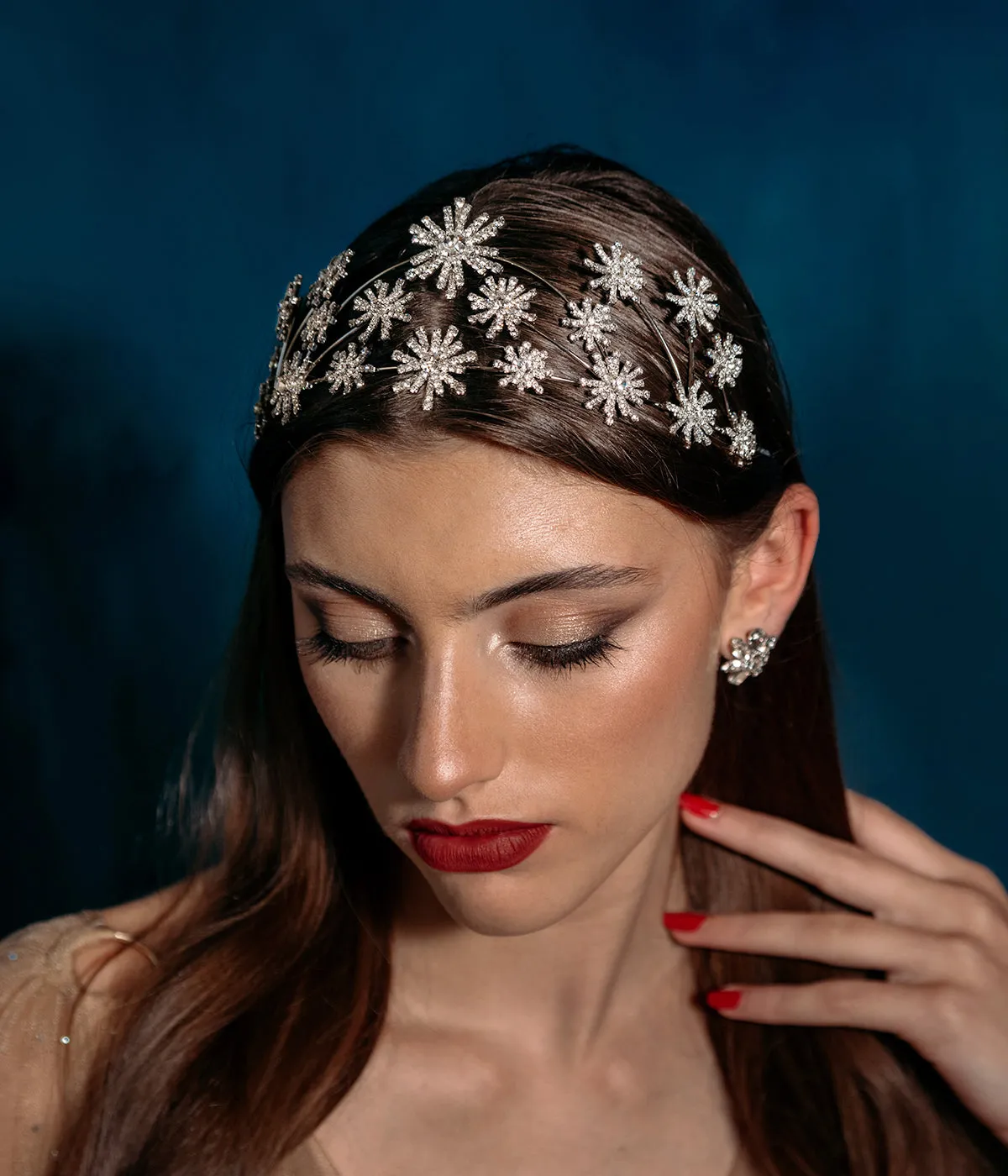 Loren Hope Starlet tiara krystall gull 15 cm