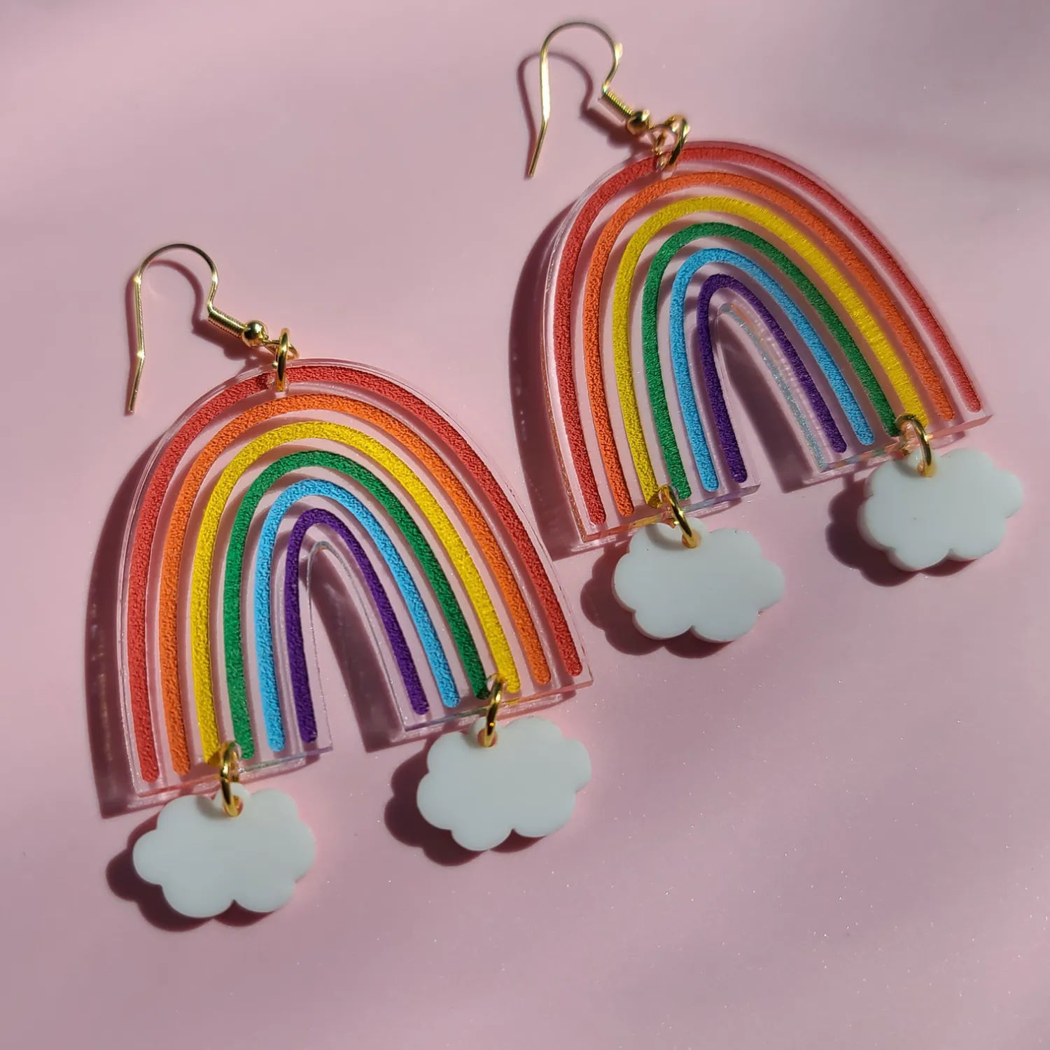 MiniKitty Statement Rainbows Clouds øredobber lette