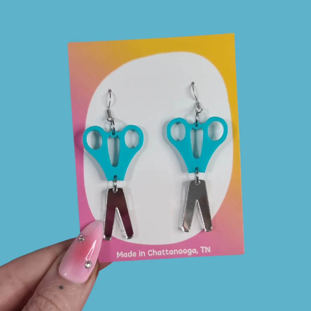 MiniKitty Scissors Teacher øredobber saks motiv