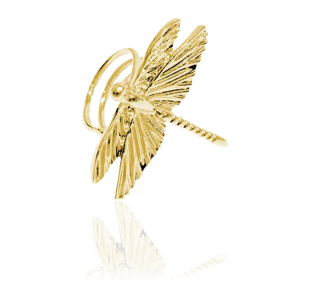 IOAKU Dragonfly ring gull justerbar messing