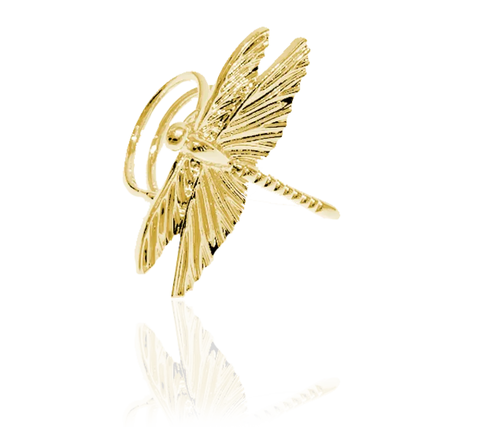 IOAKU Dragonfly ring gull justerbar messing