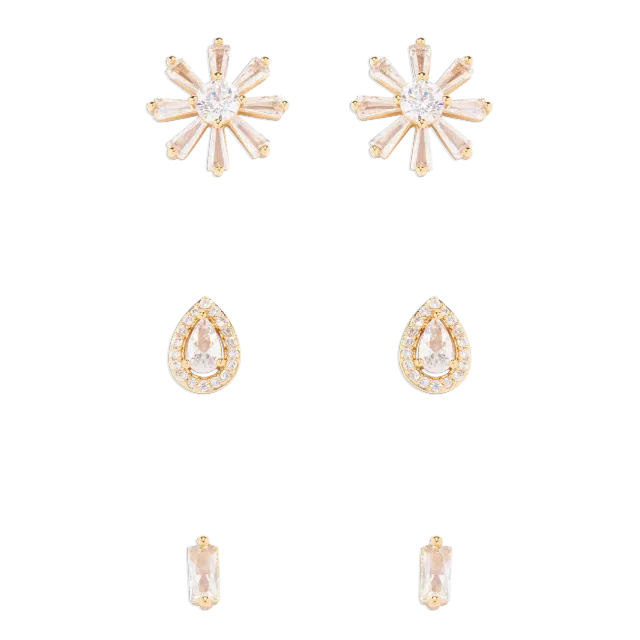 Loren Hope Crystal Stud Trio øredobber gull 3-par