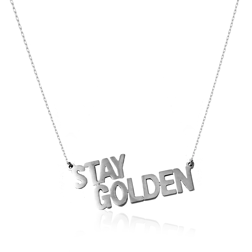 IOAKU Statement Quote Mini halskjede STAY GOLDEN 45cm