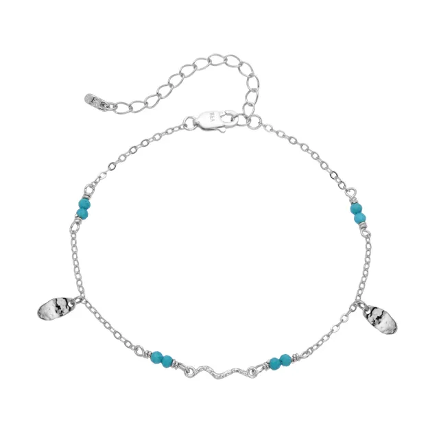 Wioga Octavia armbånd sølv turkis 15,5–19 cm