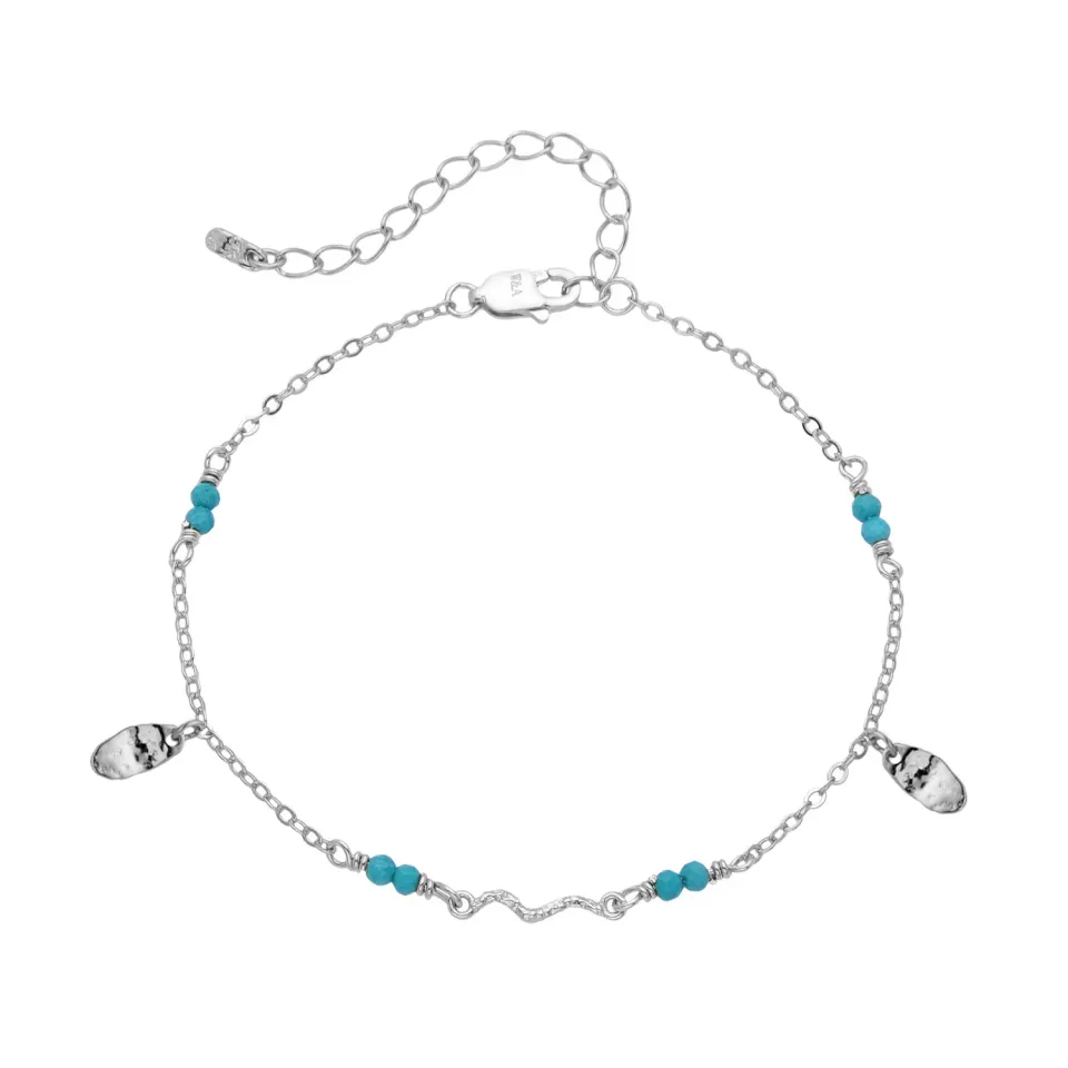 Wioga Octavia armbånd sølv turkis 15,5–19 cm