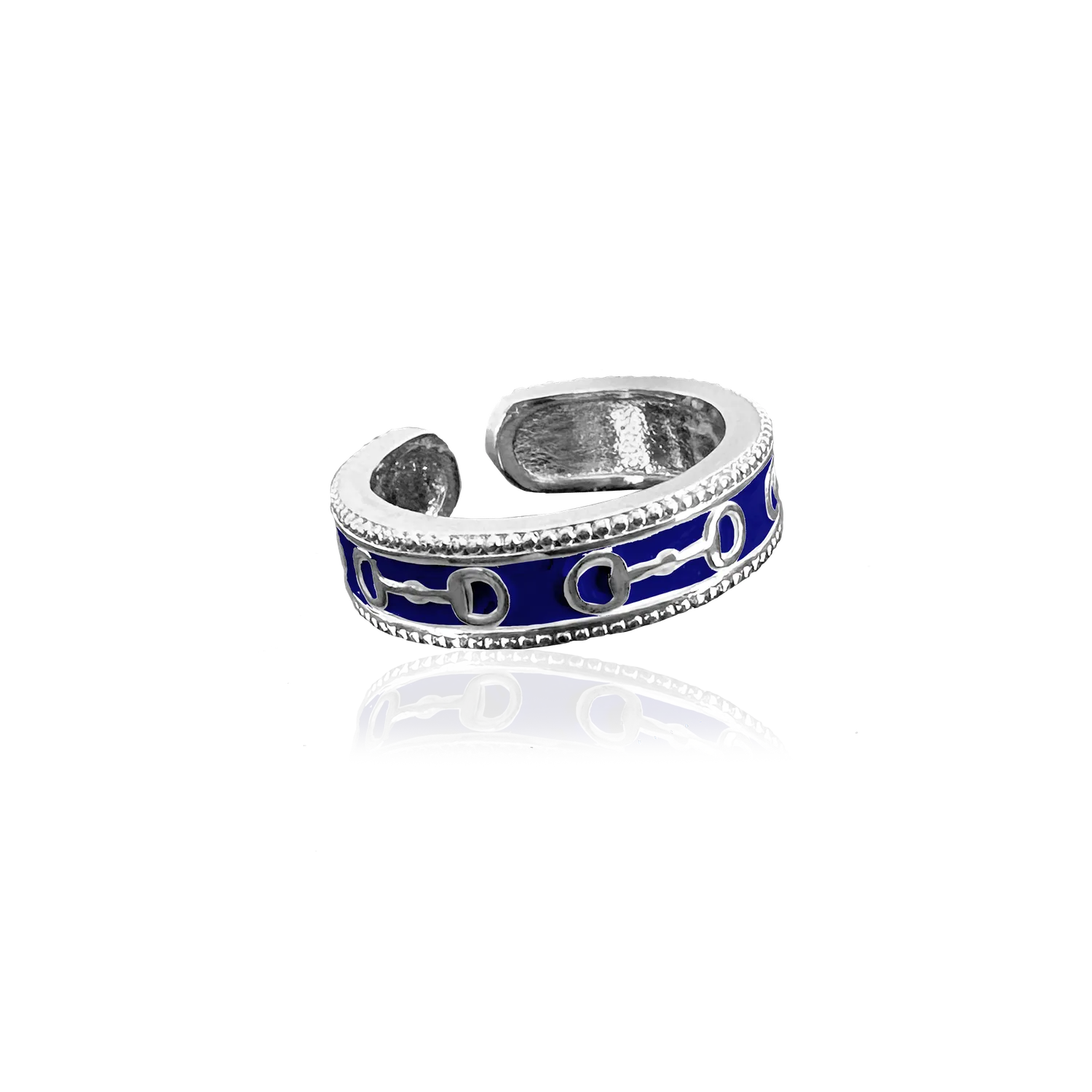 IOAKU Horse Enamel ring hvit gull messing
