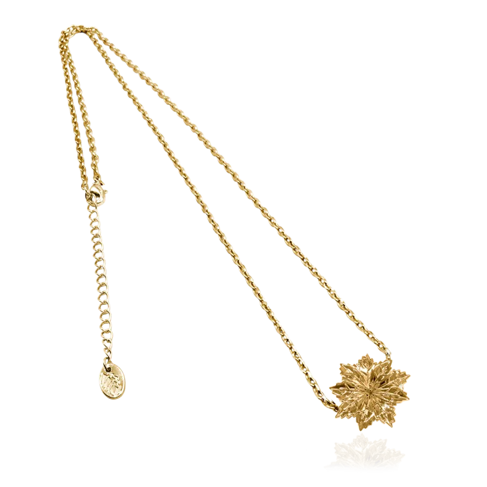 IOAKU Noelia Pendant halssmykke gull blomst 48 cm