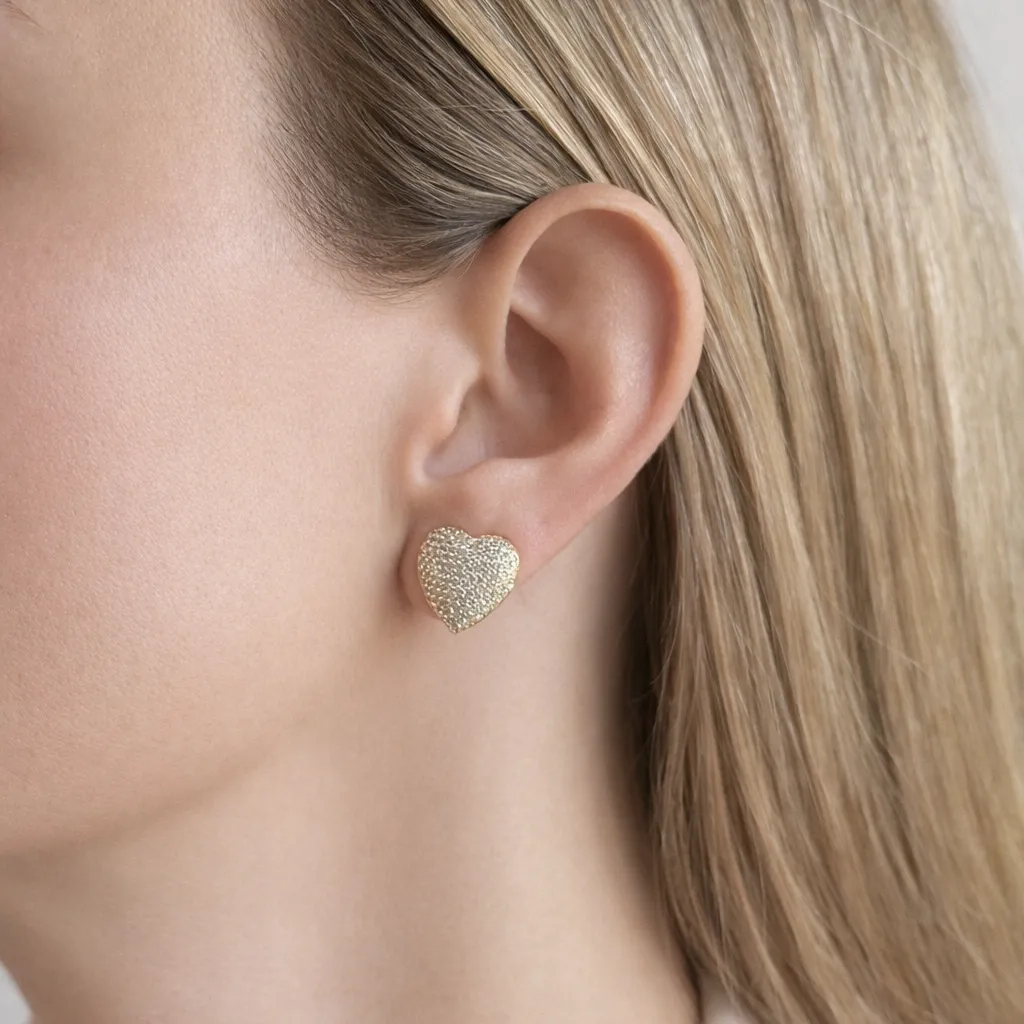 IOAKU Heart of Pavé studs øredobber gull hjerte