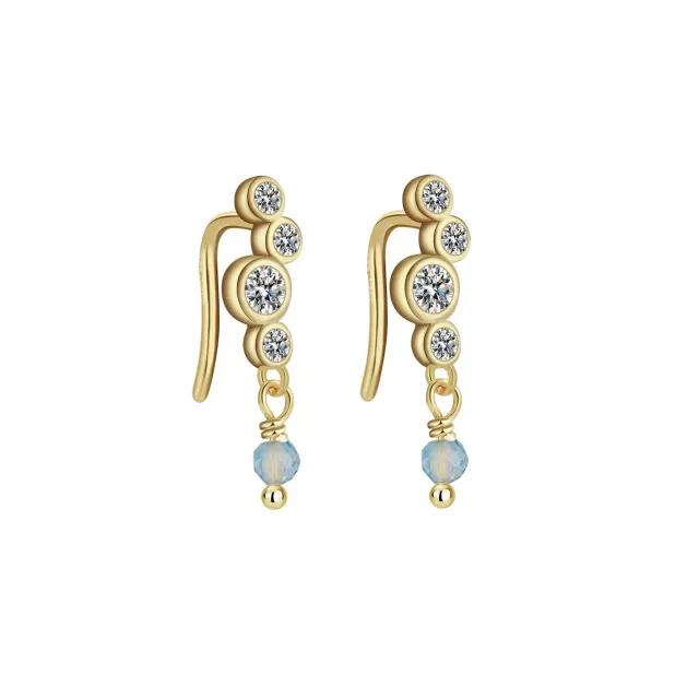 Wioga Freija E-8414-GP øreringer forgylt 2 cm zirkonia