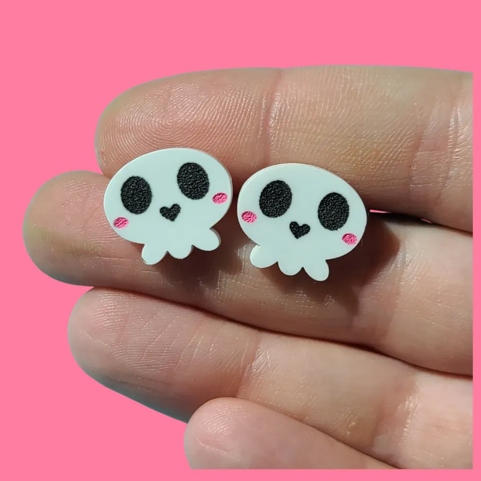 MiniKitty Cute Skeleton Studs ørestikker gull 1 par