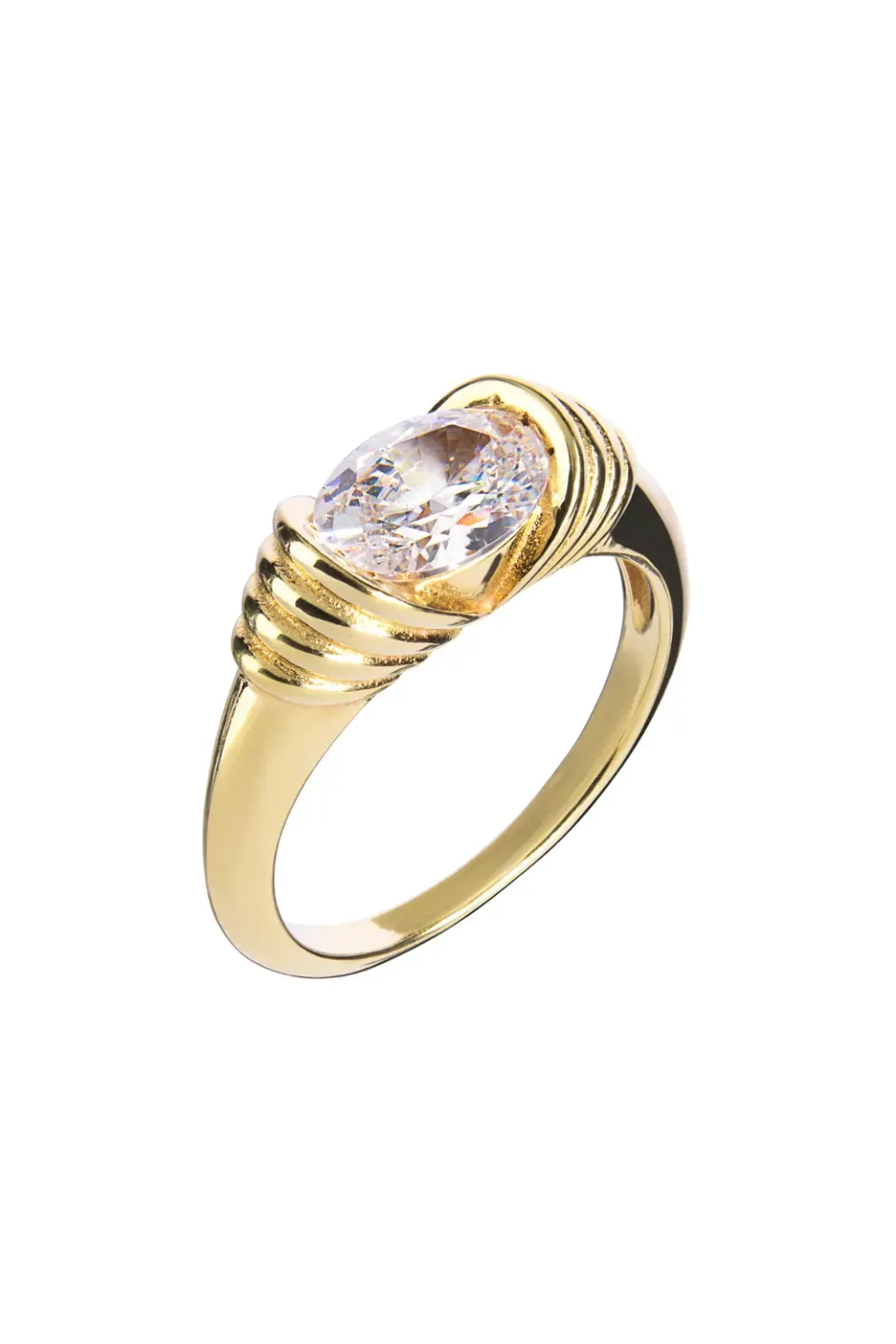 Janne Formoe Marie ring 54 forgylt zirkonia dråpe