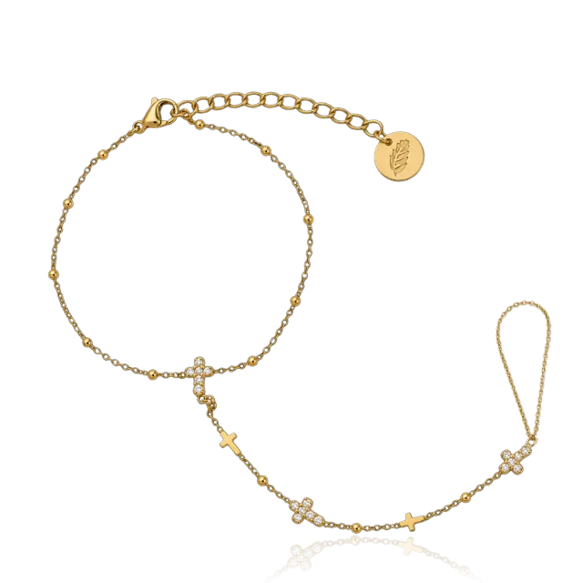 IOAKU Cross Allure armbånd gull rustfritt stål
