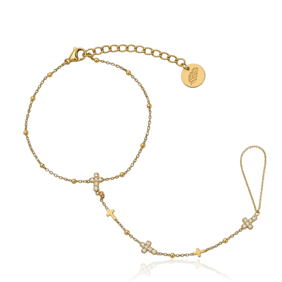 IOAKU Cross Allure armbånd gull rustfritt stål