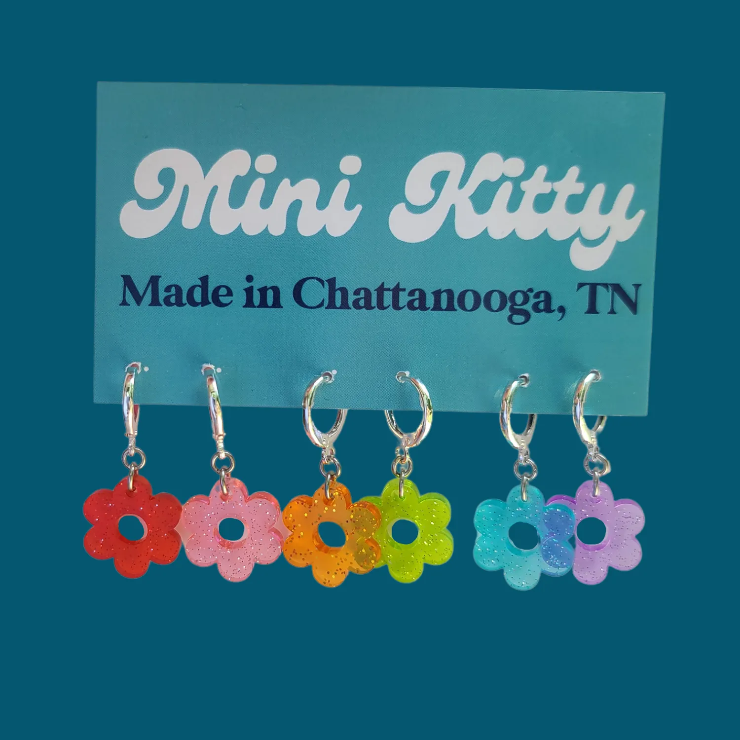 MiniKitty Glitter Jelly Daisies hoops regnbuemiks