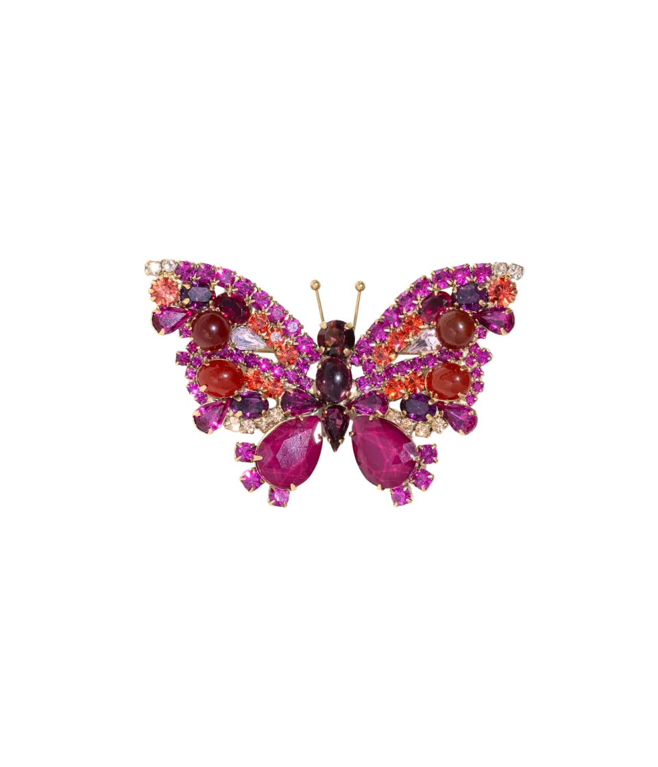 Loren Hope Butterfly brosje carnelian stor unik