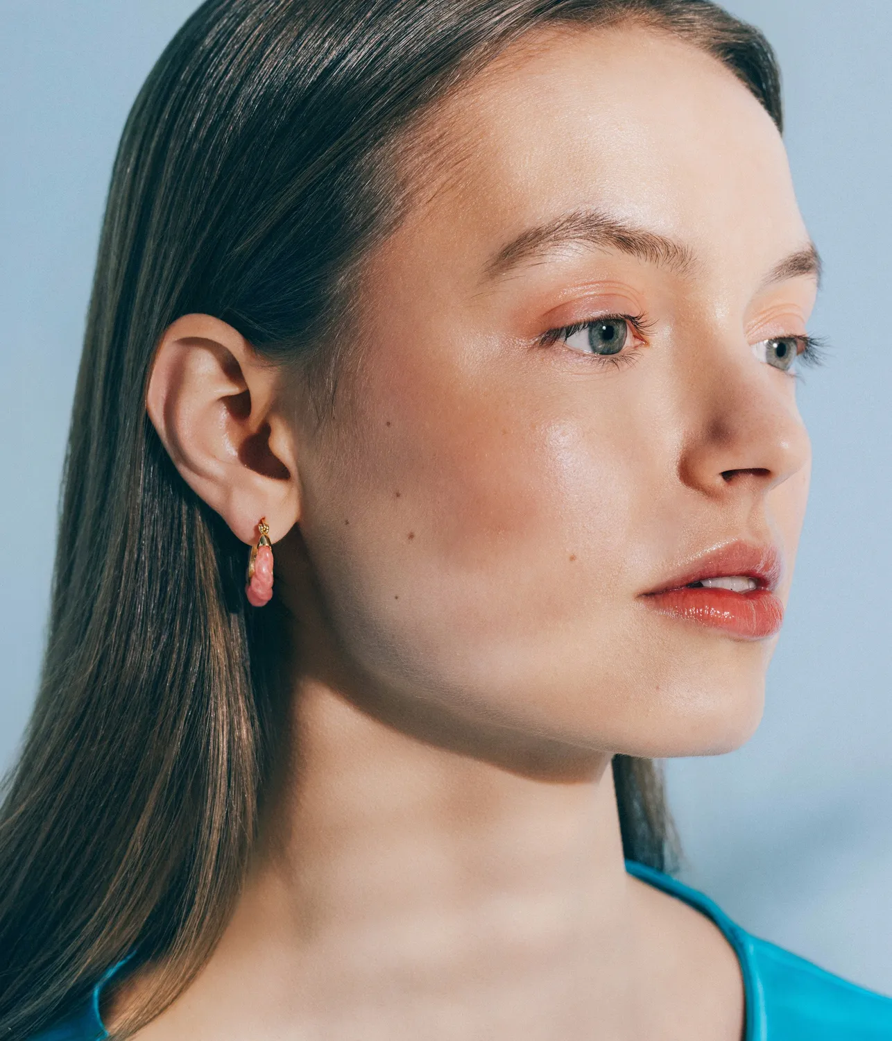 Loren Hope Alani hoops øredobber rosa 2,2 cm
