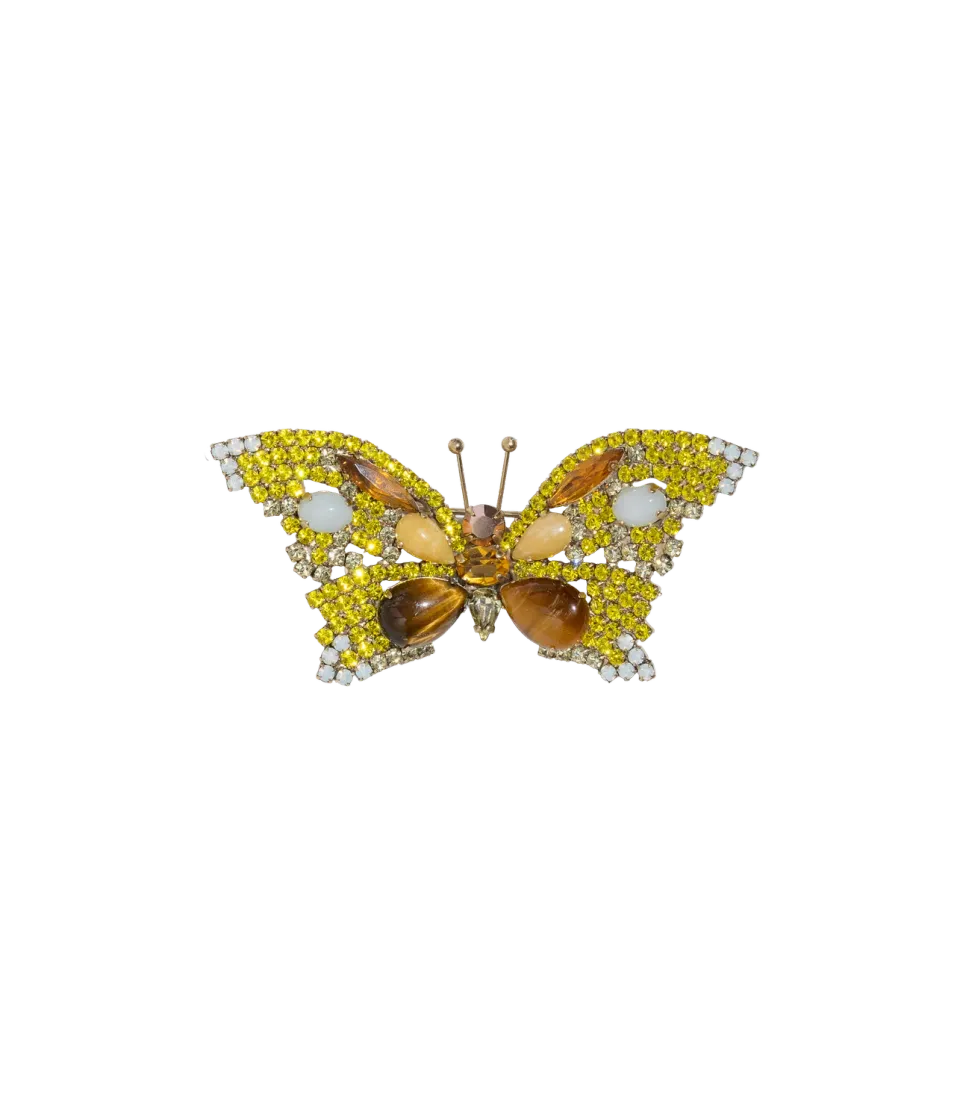 Loren Hope Butterfly brosje jaspis tigerøye jade unik