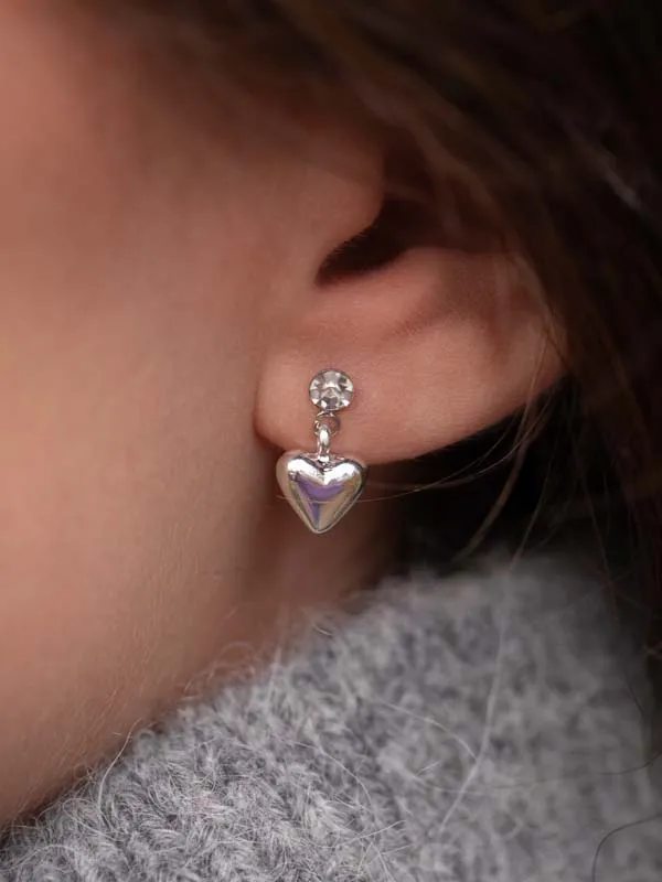 pfg Stockholm Silver Heart øredobber hjertesølv