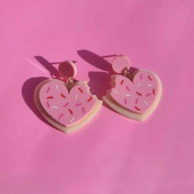 MiniKitty Heart Sugar Cookies øredobber hjerte hypoallergene