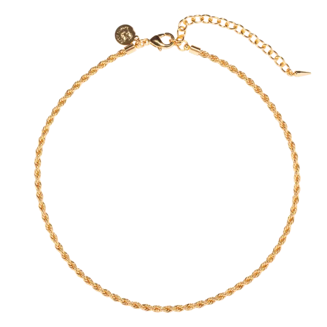 Loren Hope Cara Rope Chain halskjede gull 38 cm tynn