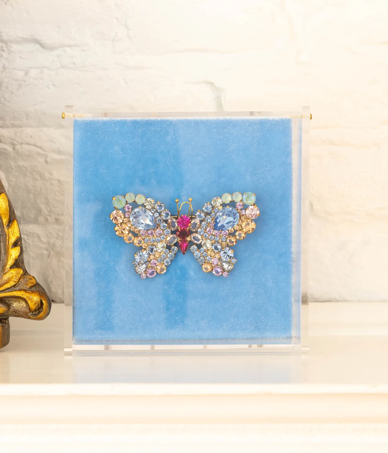 Loren Hope Large Butterfly brosje light sapphire stor