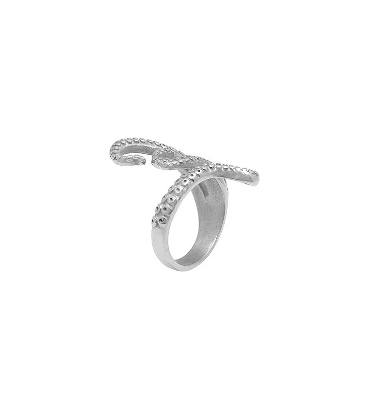 Wos Up Payton ring sølv 16 mm blekksprut