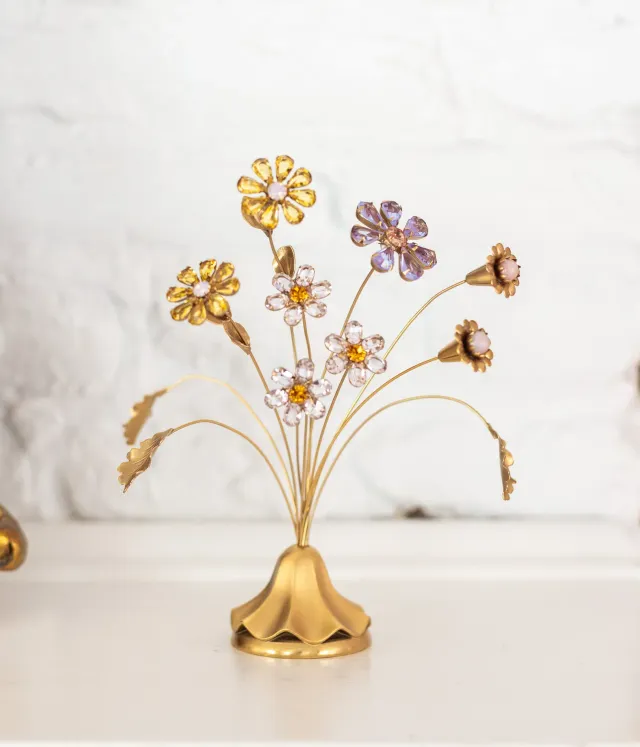 Loren Hope blomsterbukett pynt glass 18 cm fargerik
