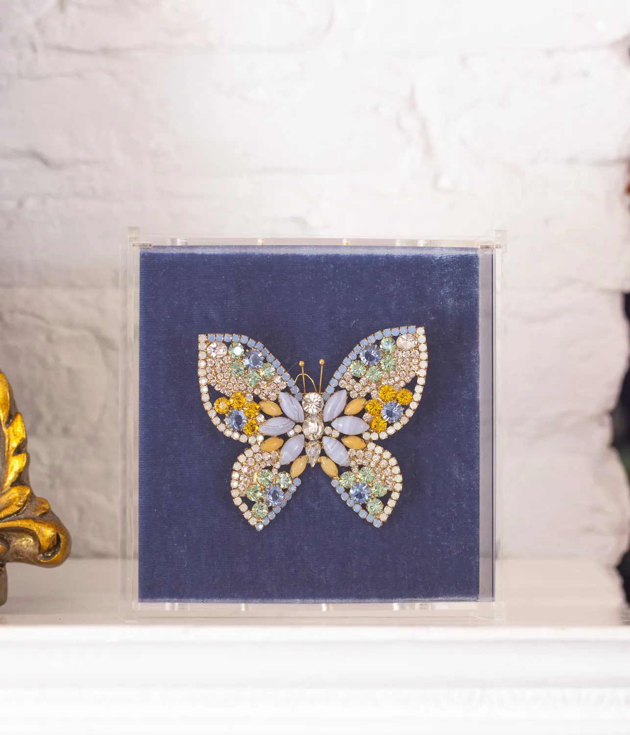Loren Hope X-Large Butterfly brosje Blue Agate