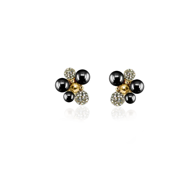 IOAKU Berry Pearl Sparkle øredobber svart sølv