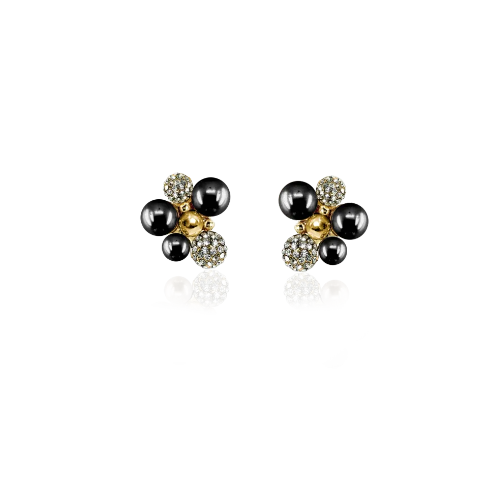 IOAKU Berry Pearl Sparkle øredobber svart sølv
