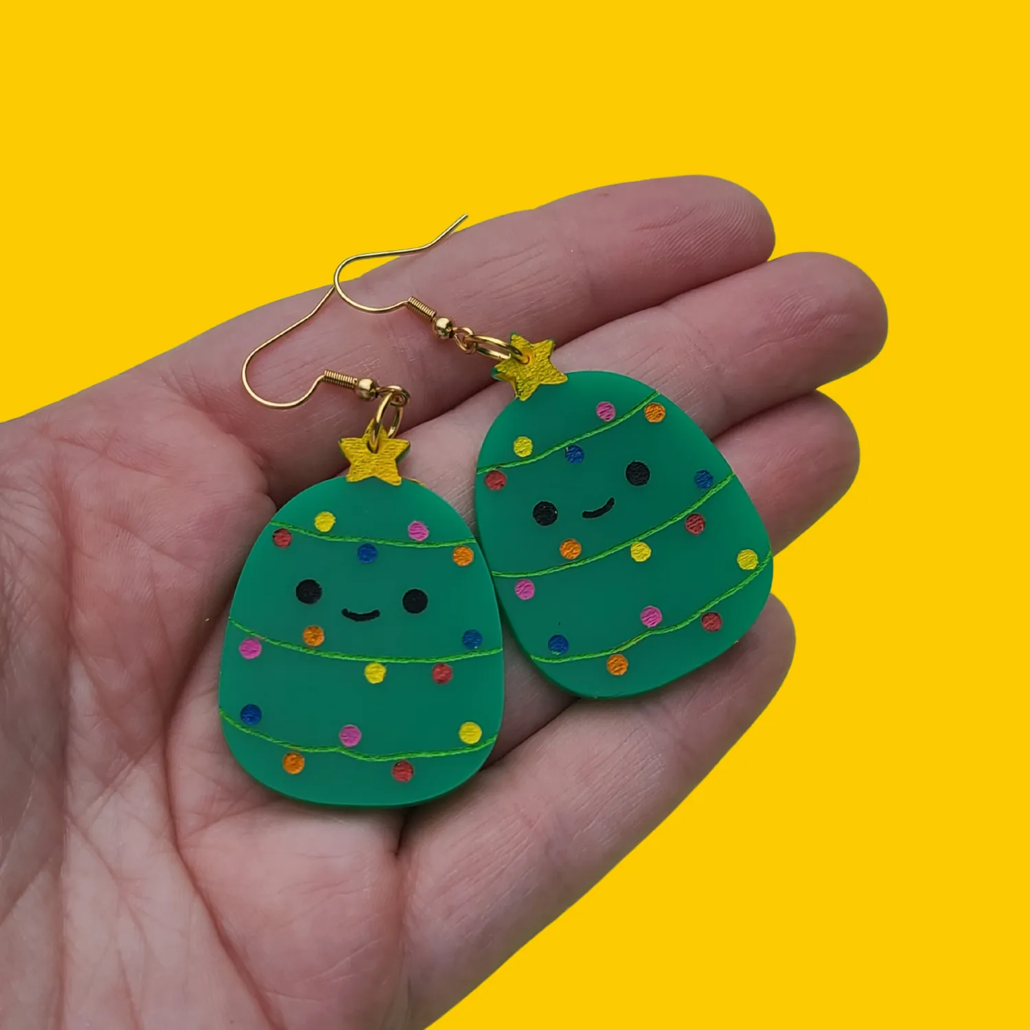 MiniKitty Christmas Tree Squish øredobber akryl jul