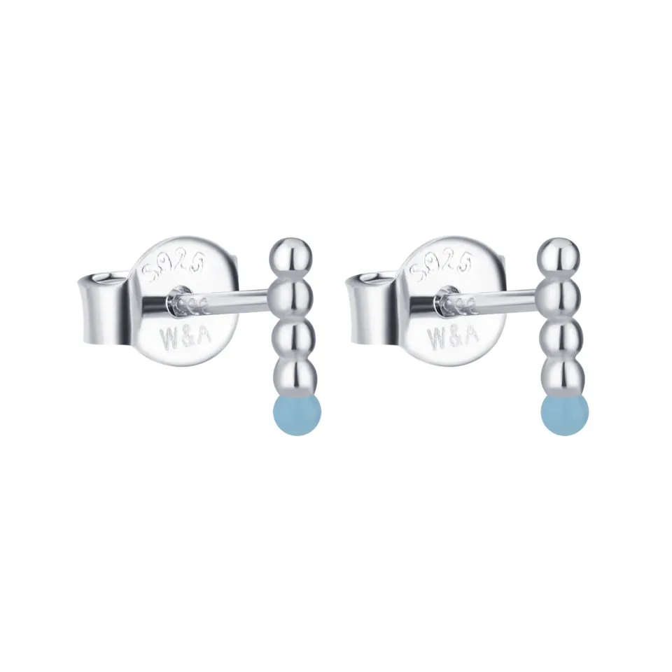 Wioga Dots E-8515-S ørestikker sølv 0,7 cm blå
