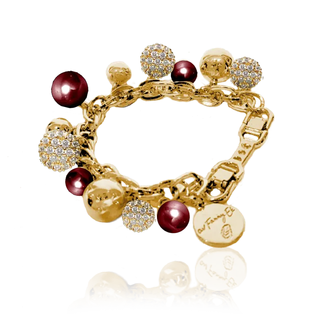 IOAKU Berry Pearl Sparkle armbånd burgunder 16-20 cm