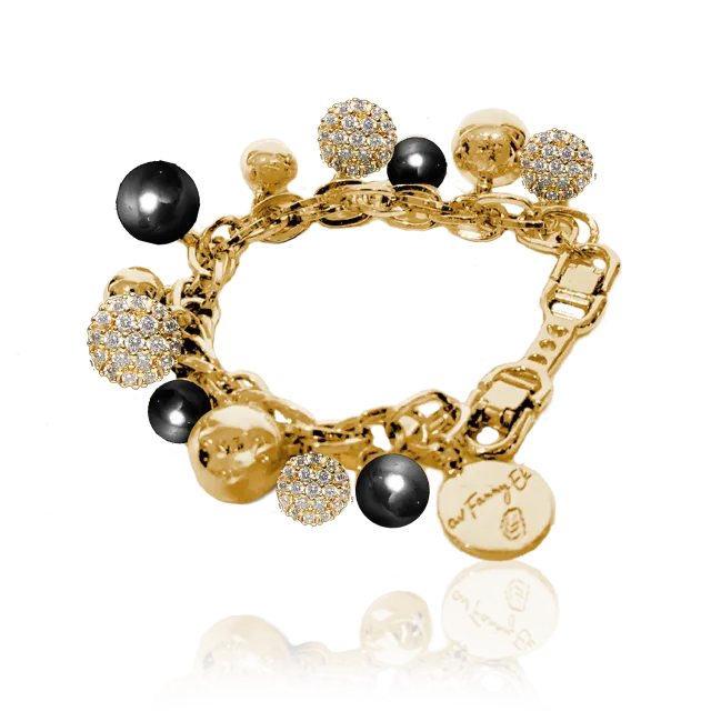 IOAKU Berry Pearl Sparkle armbånd svart 16-20 cm