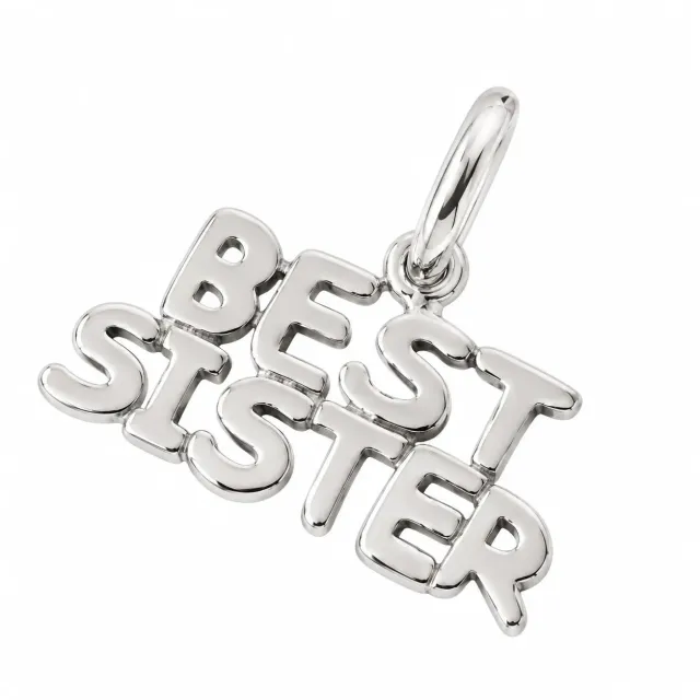 Wos UP Best Sister charm sølv 925 1,4 cm