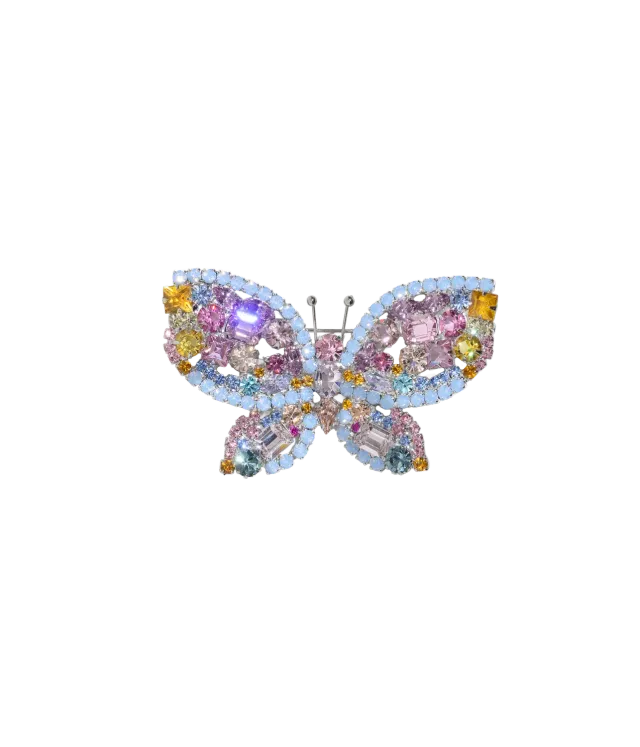 Loren Hope Butterfly Medium brosje blå opal topas