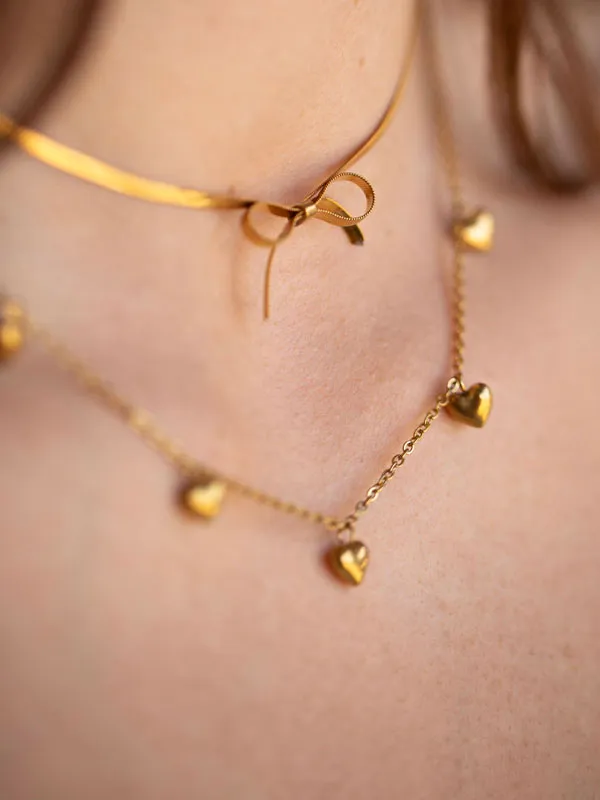 pfg Stockholm Petite Heart halskjede gull hjerte