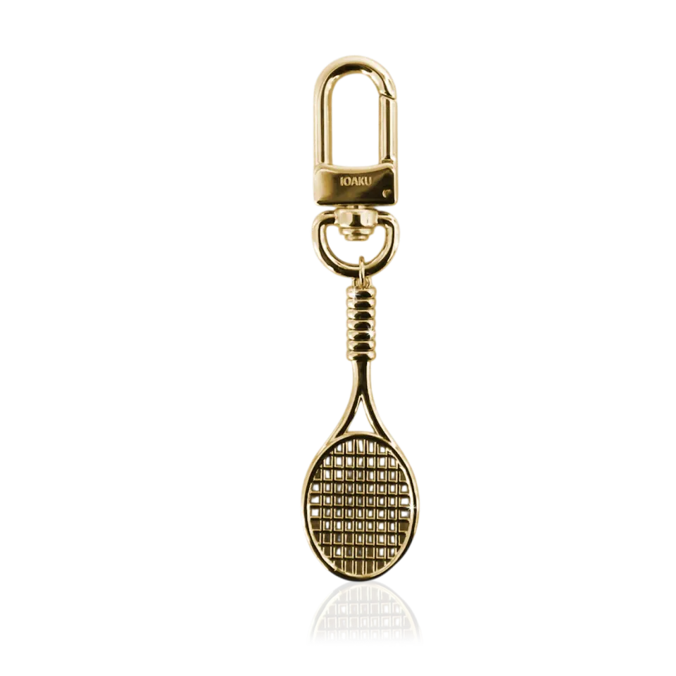 IOAKU Tennis Racket nøkkelring gull metall anheng
