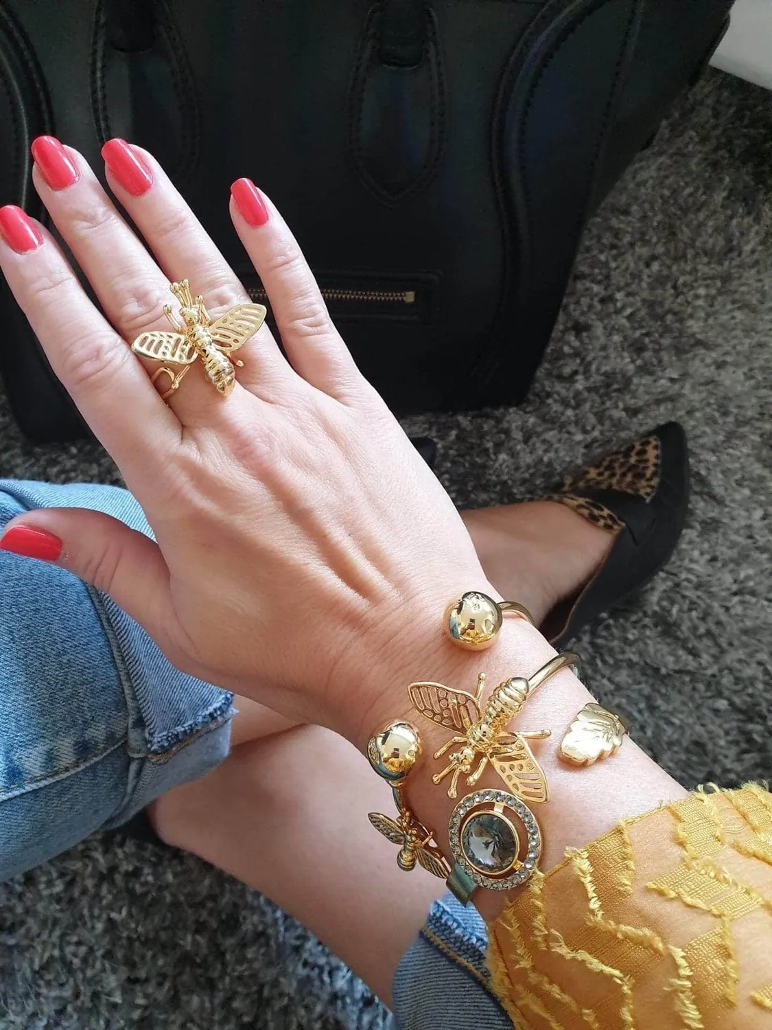 IOAKU Insect ring gull justerbar statement