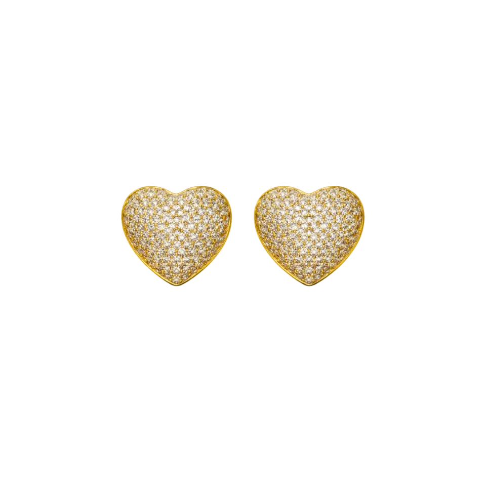 IOAKU Heart of Pavé studs øredobber gull hjerte