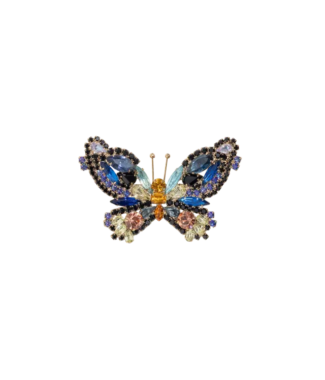 Loren Hope Small Butterfly brosje safir jet aprikos unik