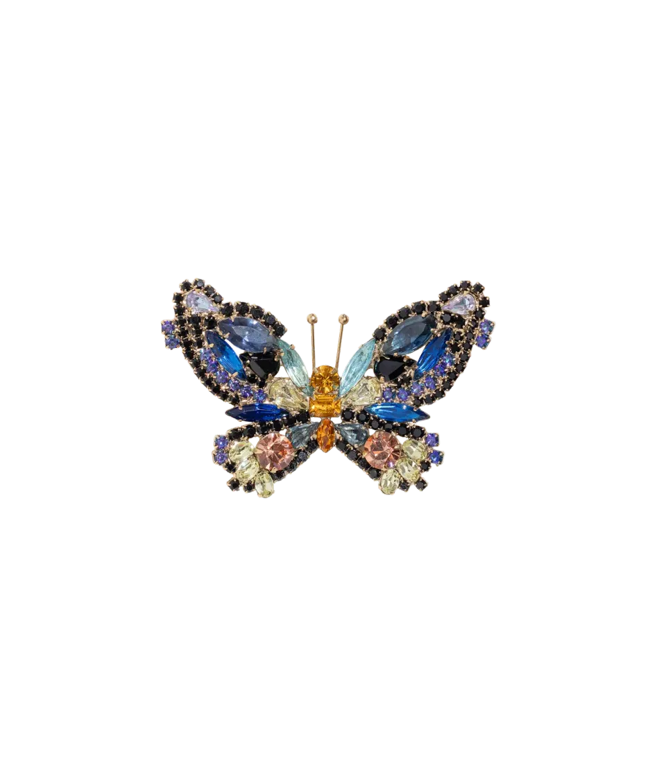 Loren Hope Small Butterfly brosje safir jet aprikos unik