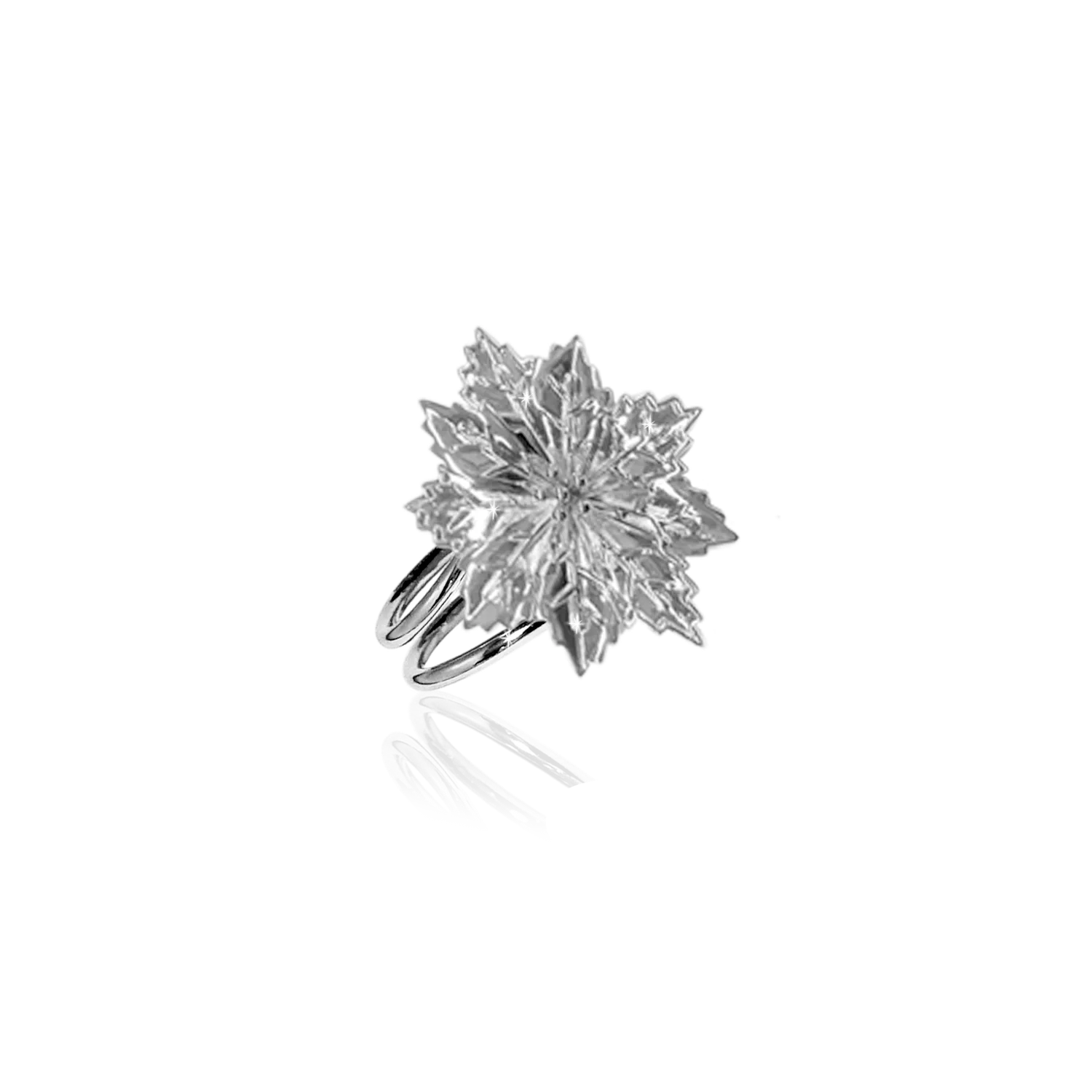 IOAKU Noelia ring gull blomst 3x3 cm stål